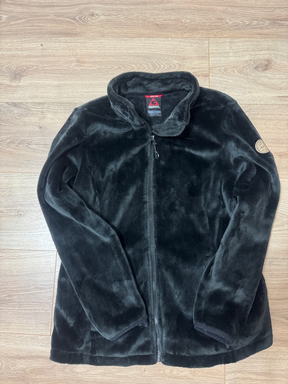 Gerry Weber Black Plush Zip-Up Jacket